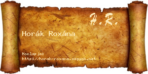 Horák Roxána névjegykártya